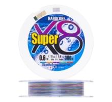 Плетеный шнур Duel PE Hardcore Super X8 300m 5Color #0,6 (0,13мм) 5,8kg