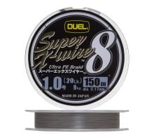 Плетеный шнур Duel PE Super X-Wire 8 150m Silver #1,0 (0,17мм) 9,0kg