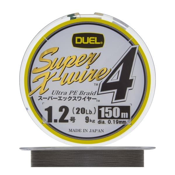 Плетеный шнур Duel PE Super X-Wire 4 150m Silver #1,2 (0,19мм) 9,0kg
