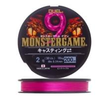 Шнур плетеный Duel Monster Game 9 Casting #2.0 200м  18кг 0.24мм (pink purple)