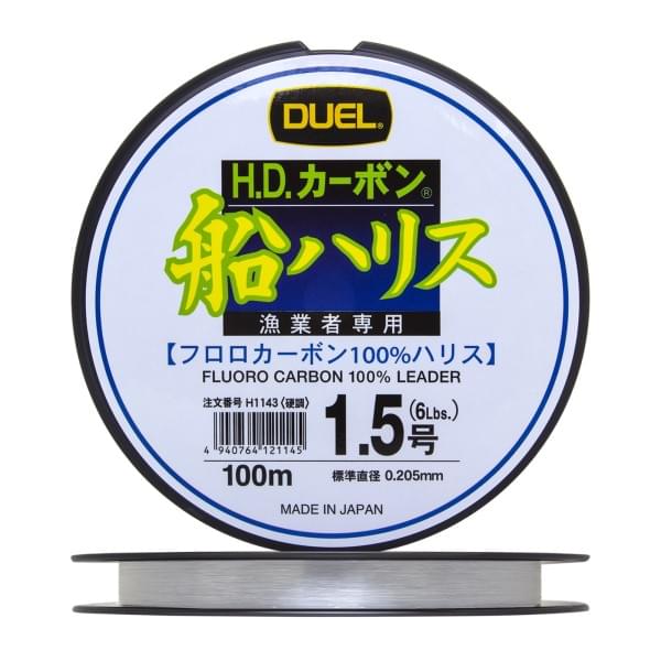 Флюорокарбон Duel H.D,Carbon Fune Leader Fluorocarbon 100% 100м #1,5 (0,205мм) 3kg
