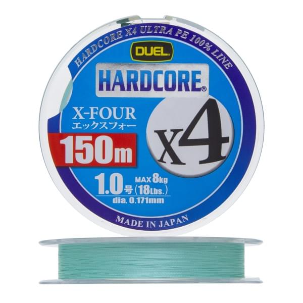 Плетеный шнур Duel PE Hardcore X4 150m Milky Green #1,0 (0,171мм) 8,0kg