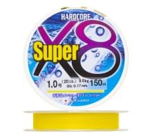 Плетеный шнур Duel Hardcore Super X8 150m Hi-Vis Yellow #1,0 (0,17мм)