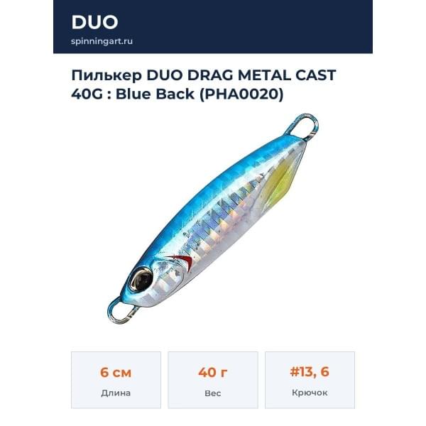 Пилькер DUO DRAG METAL CAST 40G : Blue Back (PHA0020)