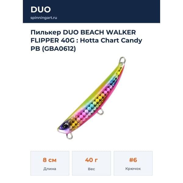 Пилькер DUO BEACH WALKER FLIPPER 40G : Hotta Chart Candy PB (GBA0612)