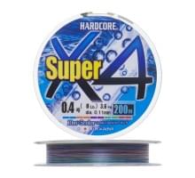 Плетеный шнур Duel PE Hardcore Super X4 200m 5Color #0,4 (0,11мм) 3,6kg