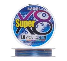 Плетеный шнур Duel PE Hardcore Super X8 200m 5Color #1,0 (0,17мм) 9,0kg