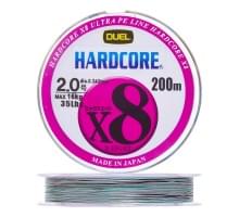 Плетеный шнур Duel PE Hardcore X8 200m 5Color-Yellow marking #2,0 (0,242мм) 16,0kg