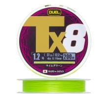 Плетеный шнур Duel PE Tx8 200m Lime Green #1,2 (0,19мм) 12,2kg