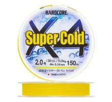 Плетеный шнур Duel Hardcore Super Cold X4 150m Hi-Vis Yellow #2,0 (0,24мм)