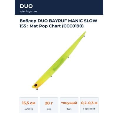 Воблер DUO BAYRUF MANIC SLOW 155 : Mat Pop Chart (CCC0190)