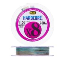 Плетеный шнур Duel PE Hardcore X8 300m 5Color-Yellow marking #1,2 (0,191мм) 12,0kg