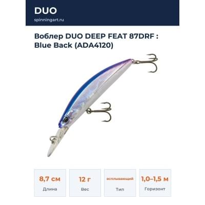 Воблер DUO DEEP FEAT 87DRF : Blue Back (ADA4120)