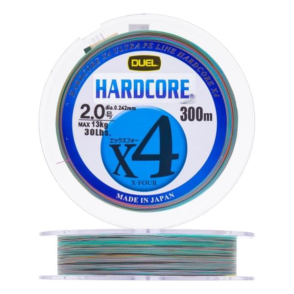 Плетеный шнур Duel PE Hardcore X4 300m 5Color-Yellow marking #2,0 (0,242мм) 13,0kg