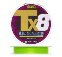 Плетеный шнур Duel PE Tx8 200m Lime Green #0,6 (0,13мм) 6,4kg