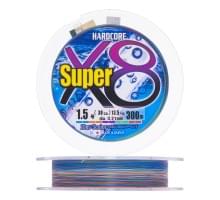 Плетеный шнур Duel PE Hardcore Super X8 300m 5Color #1,5 (0,21мм) 13,5kg