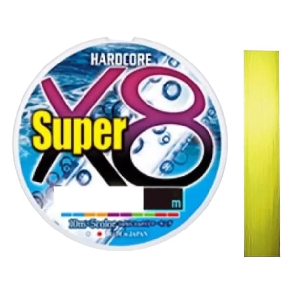 Плетеный шнур Duel Hardcore Super X8 150m Hi-Vis Yellow #0,6 (0,13мм)