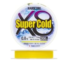 Плетеный шнур Duel Hardcore Super Cold X8 200m Hi-Vis Yellow #0,8 (0,15мм)