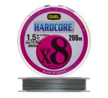 Плетеный шнур Duel PE Hardcore X8 200m 5Color-Yellow marking #1,5 (0,209мм) 13,5kg