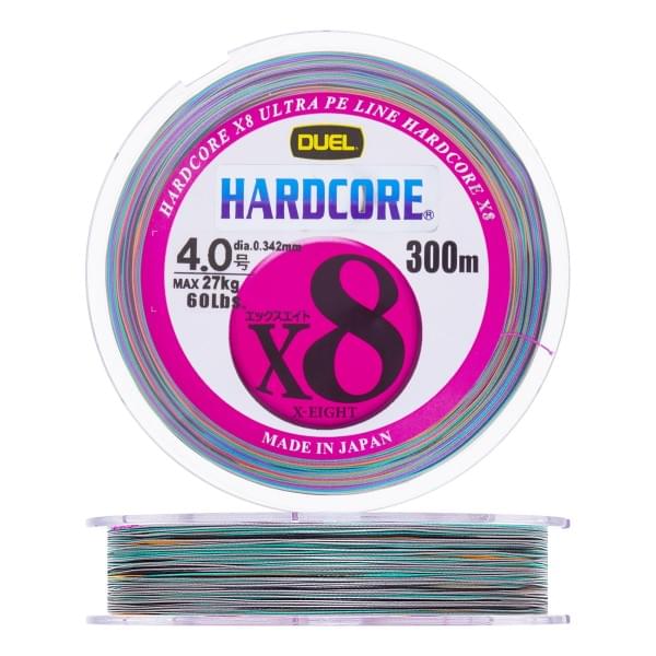 Плетеный шнур Duel PE Hardcore X8 300m 5Color-Yellow marking #4,0 (0,342мм) 27,0kg