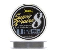 Плетеный шнур Duel PE Super X-Wire 8 150m Silver #0,8 (0,15мм) 7,0kg