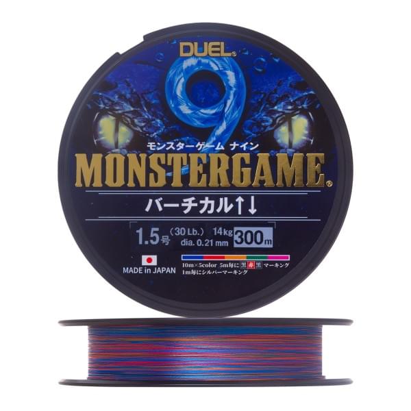 Шнур плетеный Duel Monster Game 9 Vertical #1.5 300м  14кг 0.21мм (5 color)