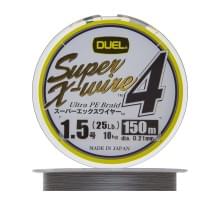 Плетеный шнур Duel PE Super X-Wire 4 150m Silver #1,5 (0,21мм) 10kg