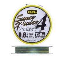 Плетеный шнур Duel PE Super X-Wire 4 150m 5Color-Yellow Marking #0,6 (0,13мм) 5,4kg