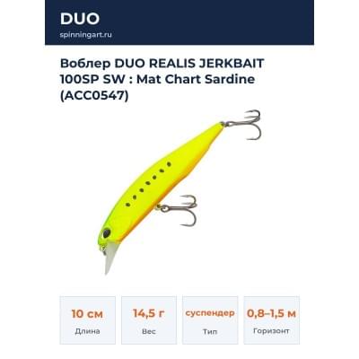 Воблер DUO REALIS JERKBAIT 100SP SW : Mat Chart Sardine (ACC0547)