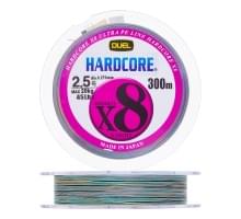 Плетеный шнур Duel PE Hardcore X8 300m 5Color-Yellow marking #2,5 (0,270мм) 20,0kg