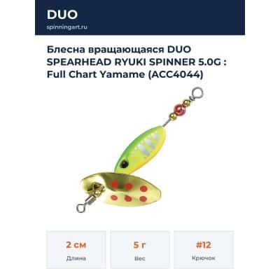Блесна вращающаяся DUO SPEARHEAD RYUKI SPINNER 5.0G : Full Chart Yamame (ACC4044)