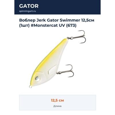 Воблер Jerk Gator Swimmer 12,5см (1шт) #Monstercat UV (673)