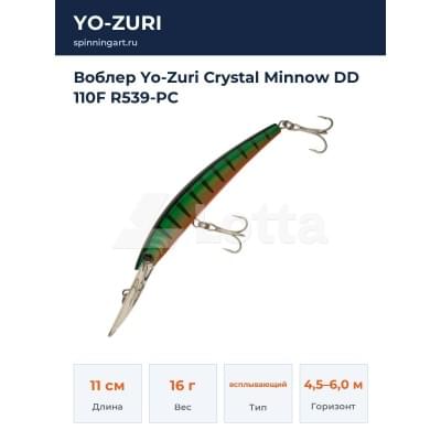 Воблер Yo-Zuri Crystal Minnow DD 110F R539-PC