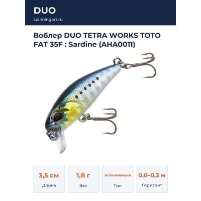 Воблер DUO TETRA WORKS TOTO FAT 35F : Sardine (AHA0011)