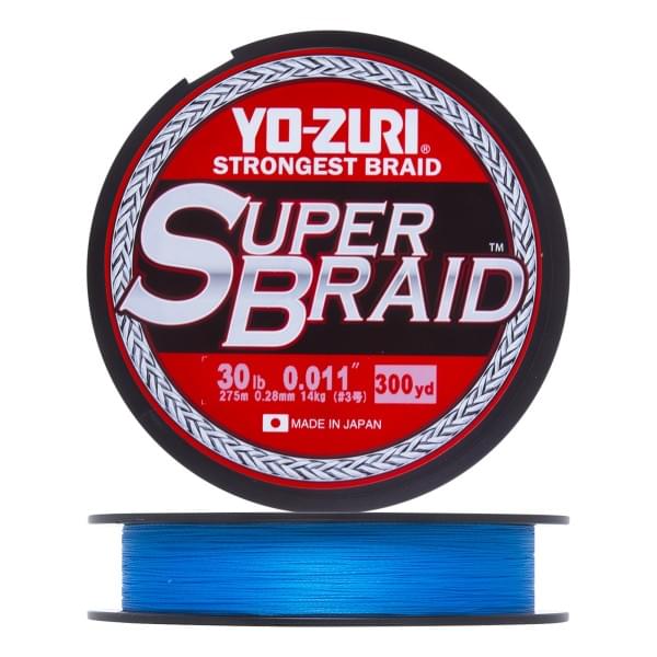 Плетеный шнур Yo-Zuri PE Superbraid 275m Blue (0,28мм) 30lbs