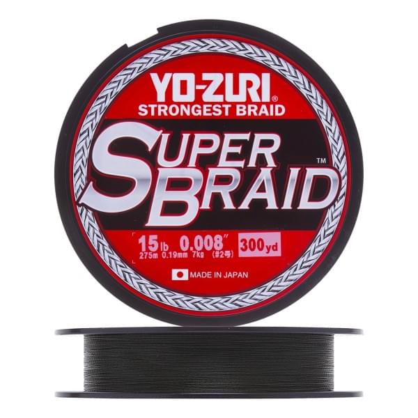 Плетеный шнур Yo-Zuri PE Superbraid 275m Dark Green (0,19мм) 15lbs