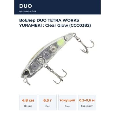 Воблер DUO TETRA WORKS YURAMEKI : Clear Glow (CCC0382)
