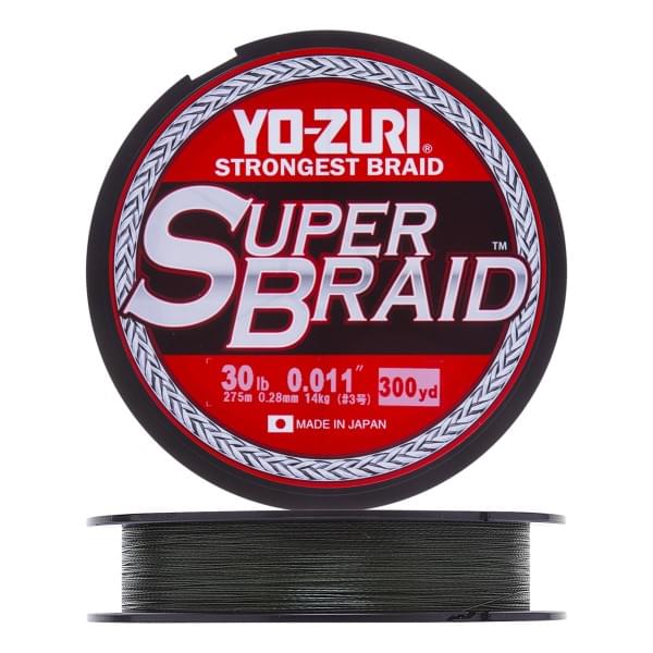 Плетеный шнур Yo-Zuri PE Superbraid 275m Dark Green (0,28мм) 30lbs