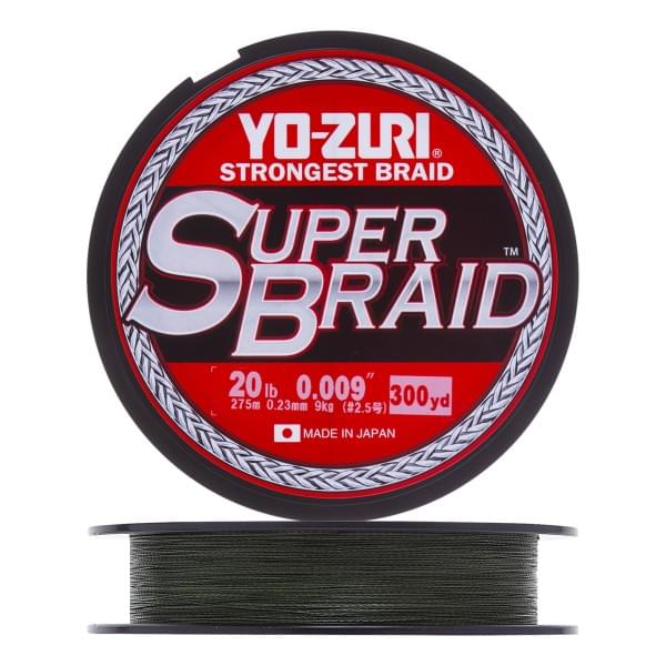 Плетеный шнур Yo-Zuri PE Superbraid 275m Dark Green (0,23мм) 20lbs