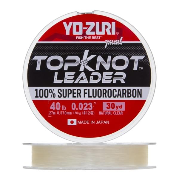 Флюорокарбон Yo-Zuri Topknot Leader Fluorocarbon 100% 27м Natural Clear (0,570мм) 40lbs