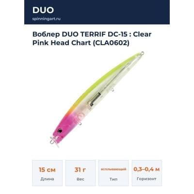 Воблер DUO TERRIF DC-15 : Clear Pink Head Chart (CLA0602)