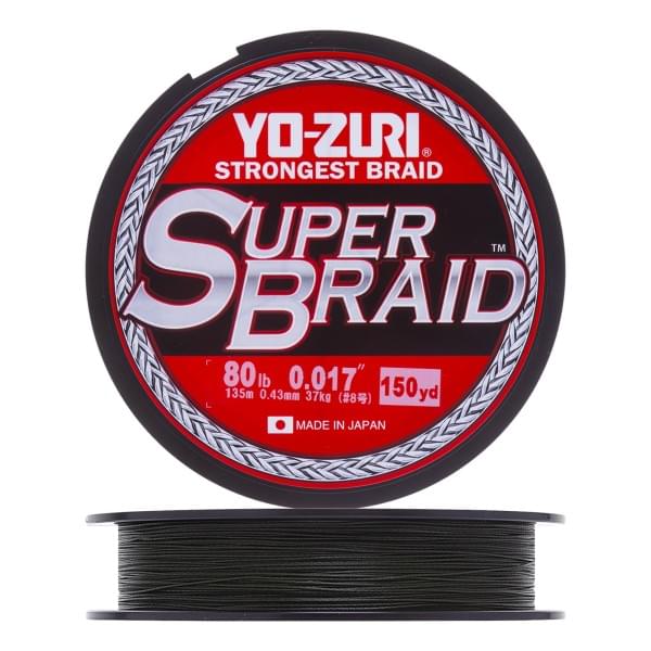 Плетеный шнур Yo-Zuri PE Superbraid 135m Dark Green (0,43мм) 80lbs