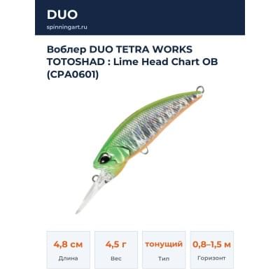 Воблер DUO TETRA WORKS TOTOSHAD : Lime Head Chart OB (CPA0601)