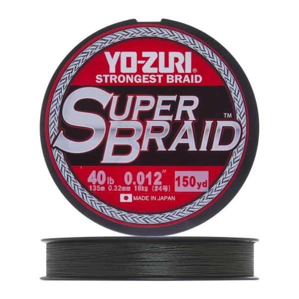 Плетеный шнур Yo-Zuri PE Superbraid 135m Dark Green (0,32мм) 40lbs