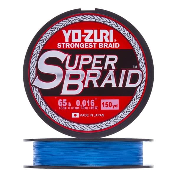 Плетеный шнур Yo-Zuri PE Superbraid 135m Blue (0,41мм) 65lbs