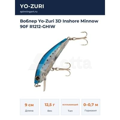 Воблер Yo-Zuri 3D Inshore Minnow 90F R1212-GHIW