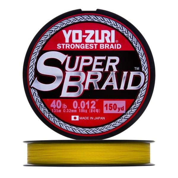 Плетеный шнур Yo-Zuri PE Superbraid 135m Yellow (0,32мм) 40lbs