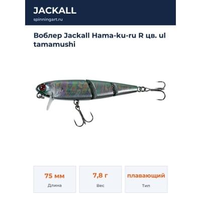 Воблер Jackall Hama-ku-ru R цв. ul tamamushi