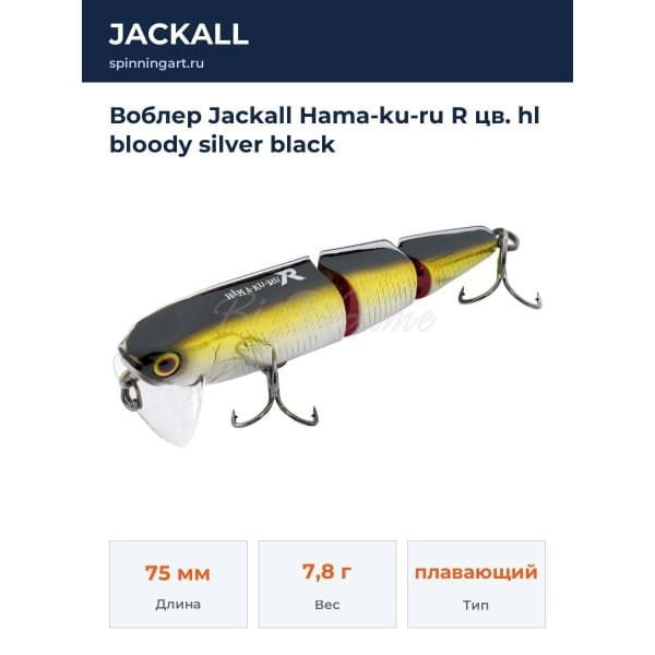 Воблер Jackall Hama-ku-ru R цв. hl bloody silver black