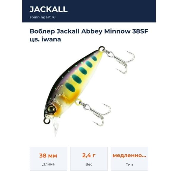 Воблер Jackall Abbey Minnow 38SF цв. iwana